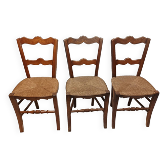 Lot de 3 anciennes chaises Vintage