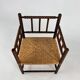 Fauteuil en hêtre teinté et paille de style Jacobéen, 1900s
