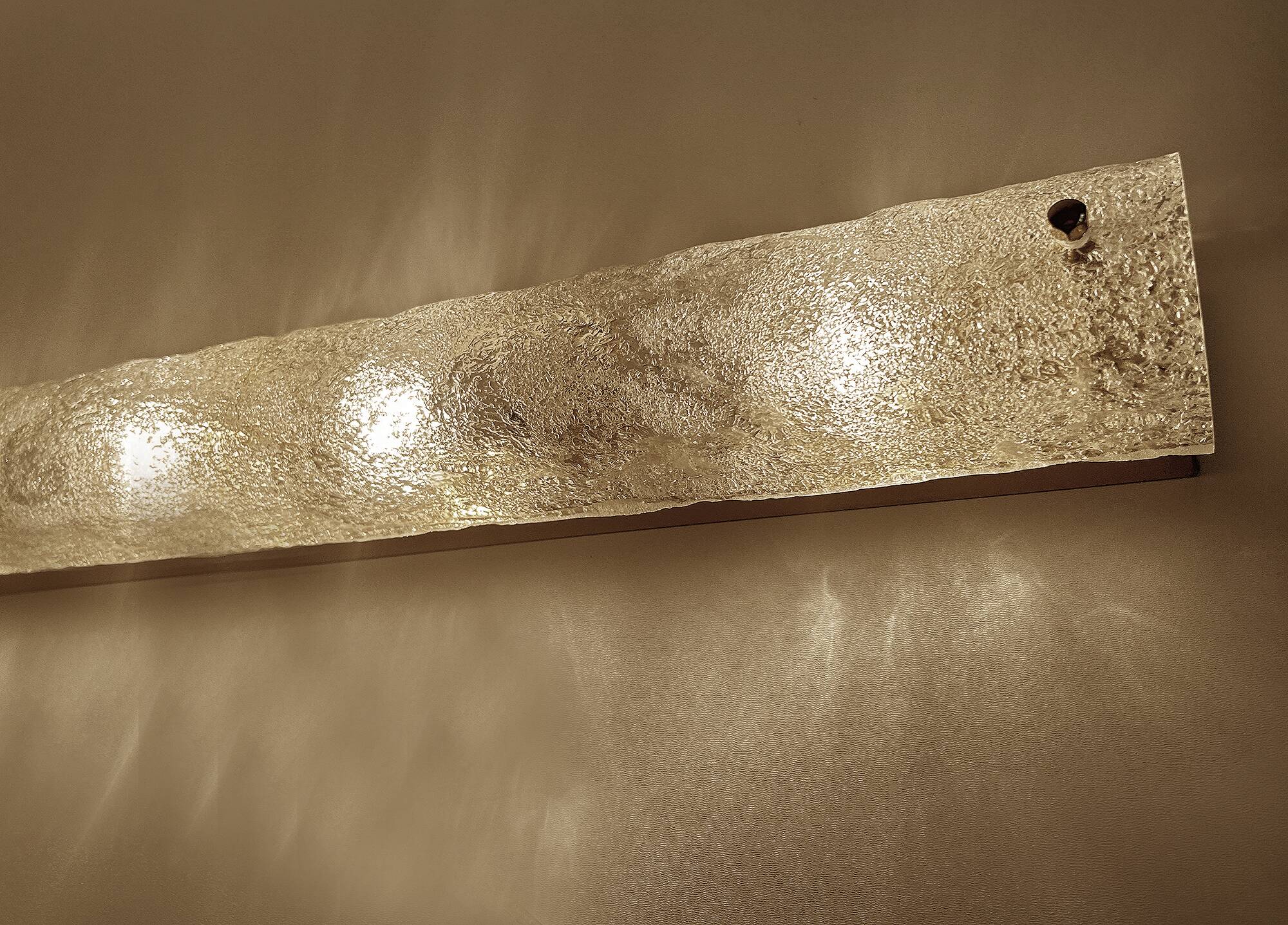 Large Vintage Murano Glass Brass Wall Lamp