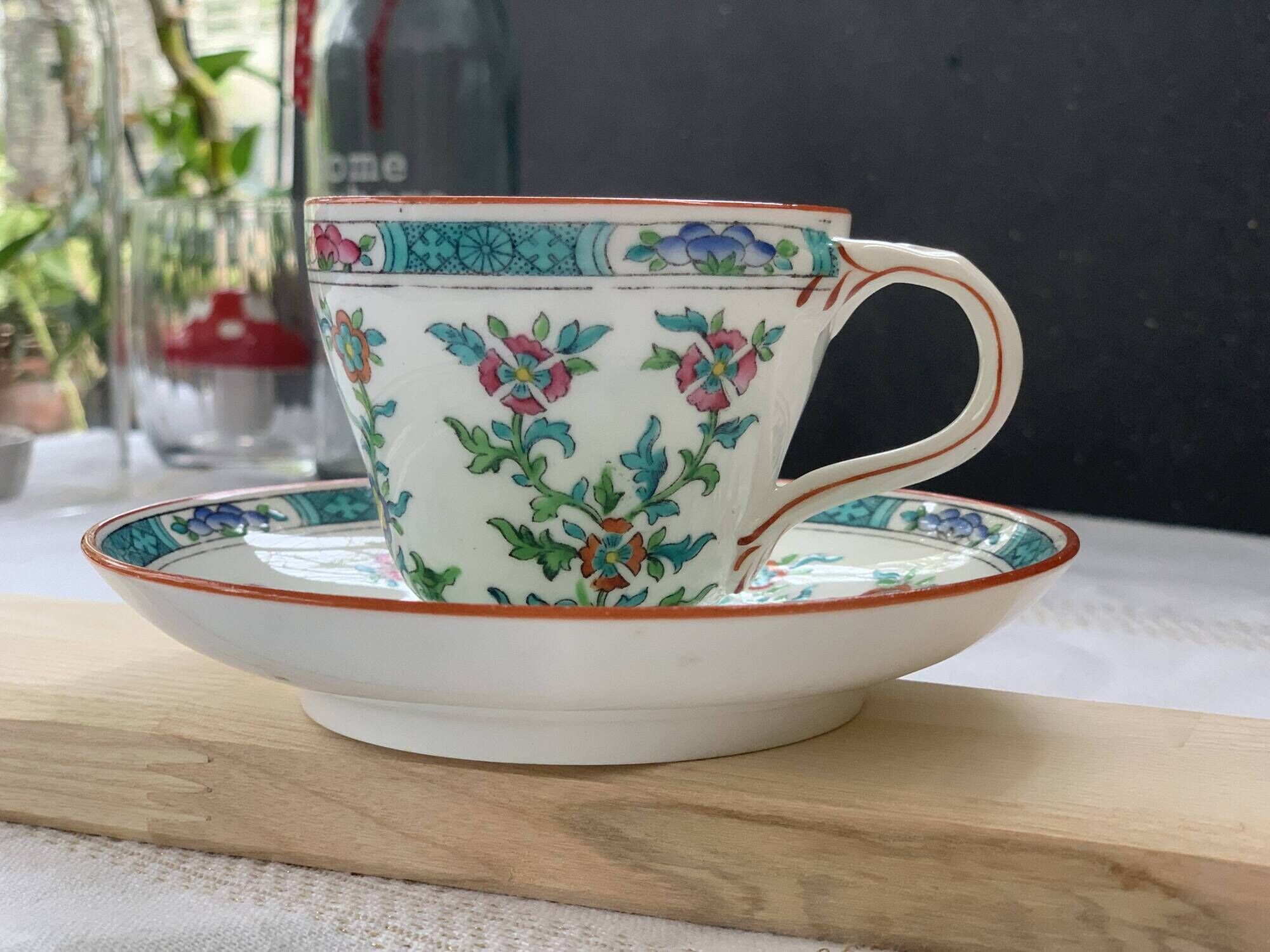 Minton English porcelain cup and under cup