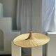 Large suspension, rattan luminaire in hat shape D:80cm