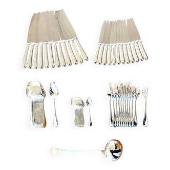 Christofle ribbons, 61-piece flatware set, excellent condition