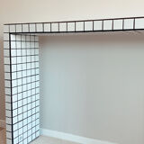High console tiled mosaic glossy white joint black