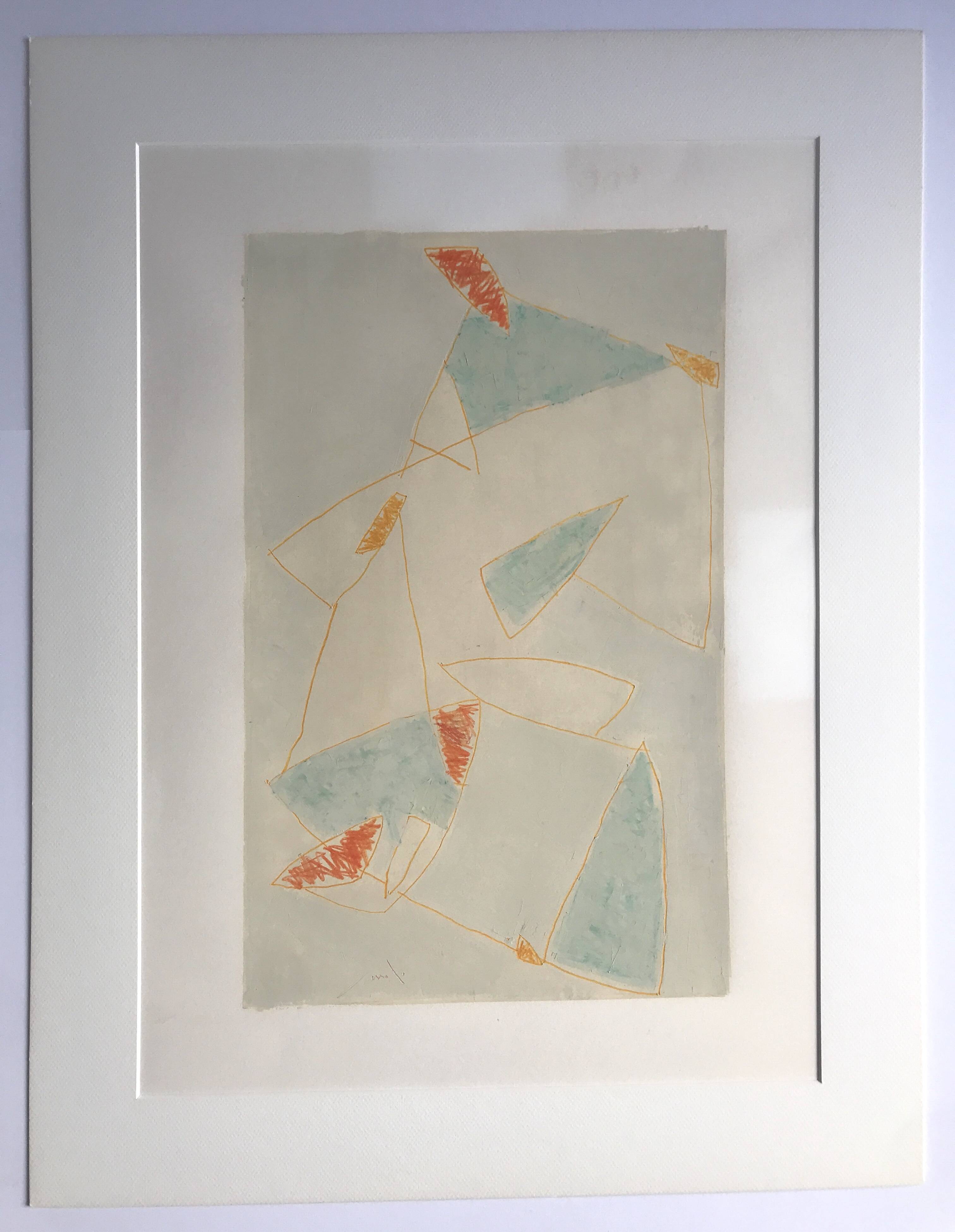 Georges FERRATO, Roussillon, 1991. Pencil and gouache, hand-signed