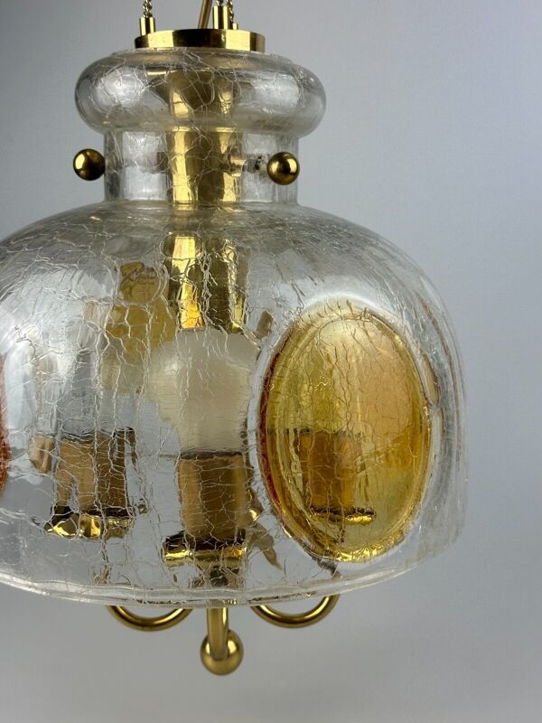 Plafonnier suspension laiton & murano verre 1960's 1970's