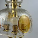 1960's 1970's brutalist ceiling lamp pendant lamp brass & murano glass
