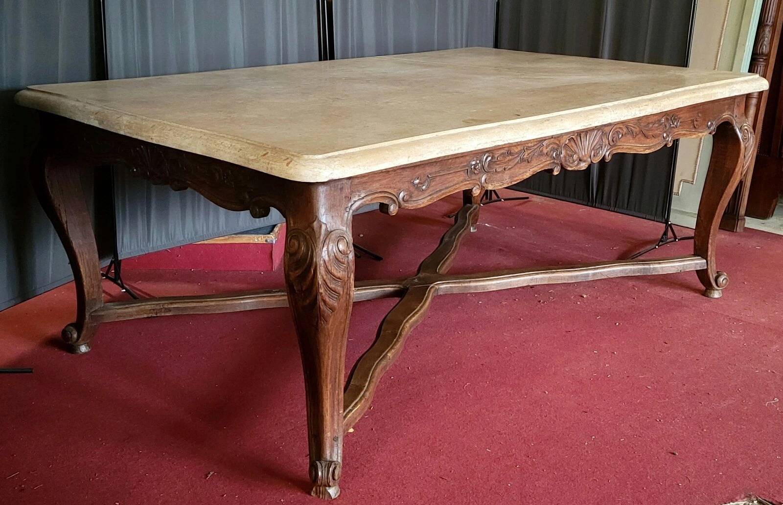 Important Louis XV style stone table or game table