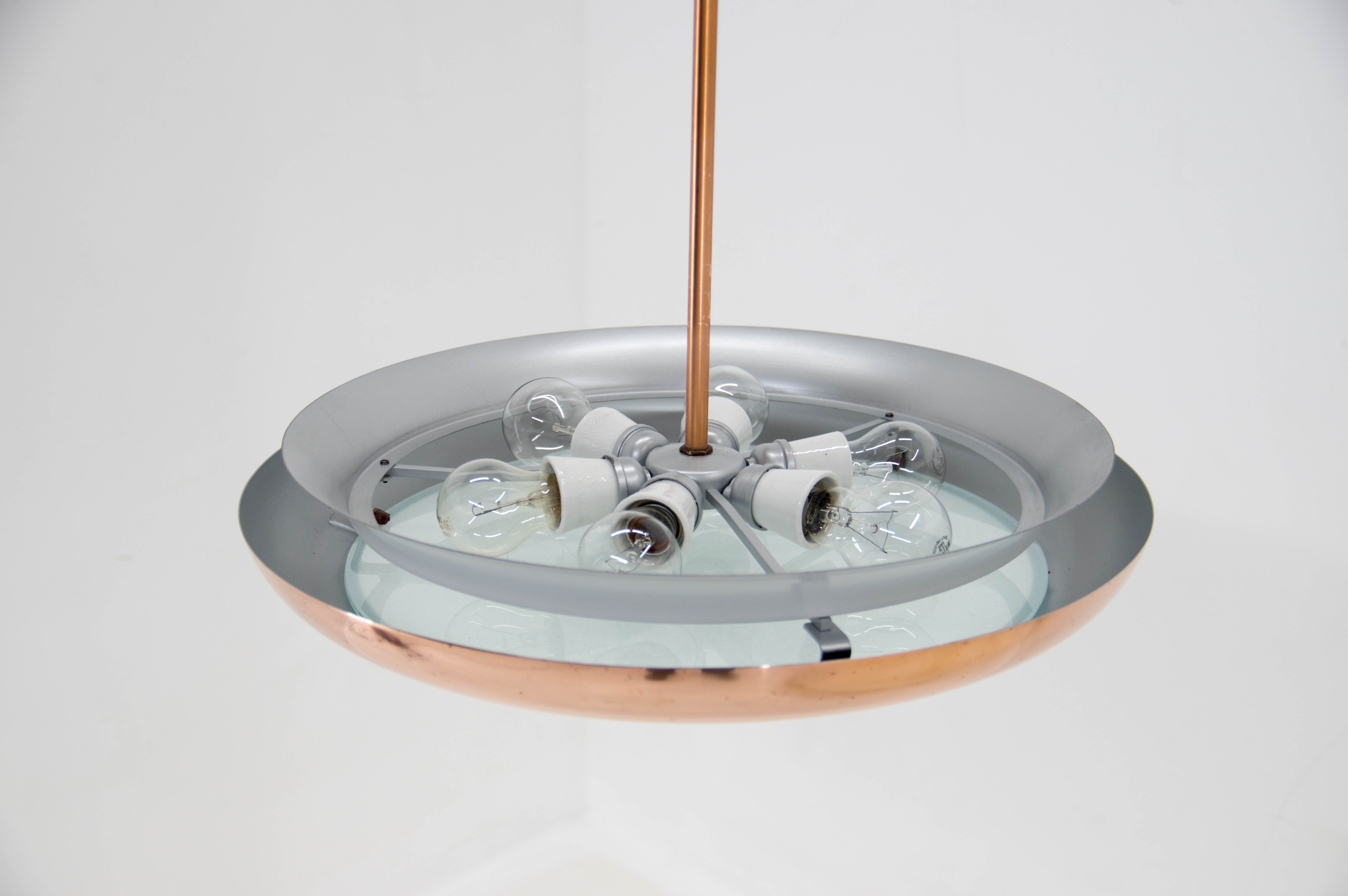 Buhaus / Functionalist Copper suspension UFO, 1930s, Restored