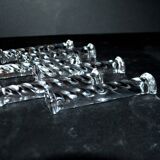 Set of 6 designer knife rests in twisted molded glass - vintage tableware