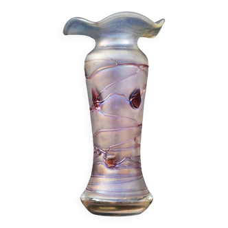 Vase Freiherr von Poschinger Iridescent glass with purple shades