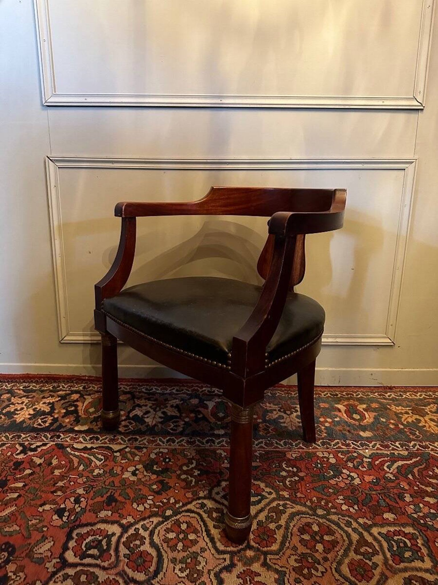 Fauteuil De Bureau, De Style Empire,en Acajou.