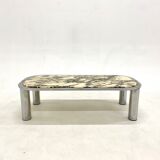 Table low marble and chrome 1970s