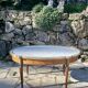 Bouillotte coffee table in blond mahogany, Louis XVI style, 20th century period