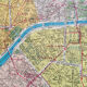 Vintage map 1970 Paris and its neighborhoods