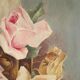 Oil painting on canvas HST Roses Vase signed GUY FAUDOT Pier
