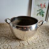 Silver-plated metal planter pot