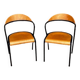 Paire de chaises bois et métal noir