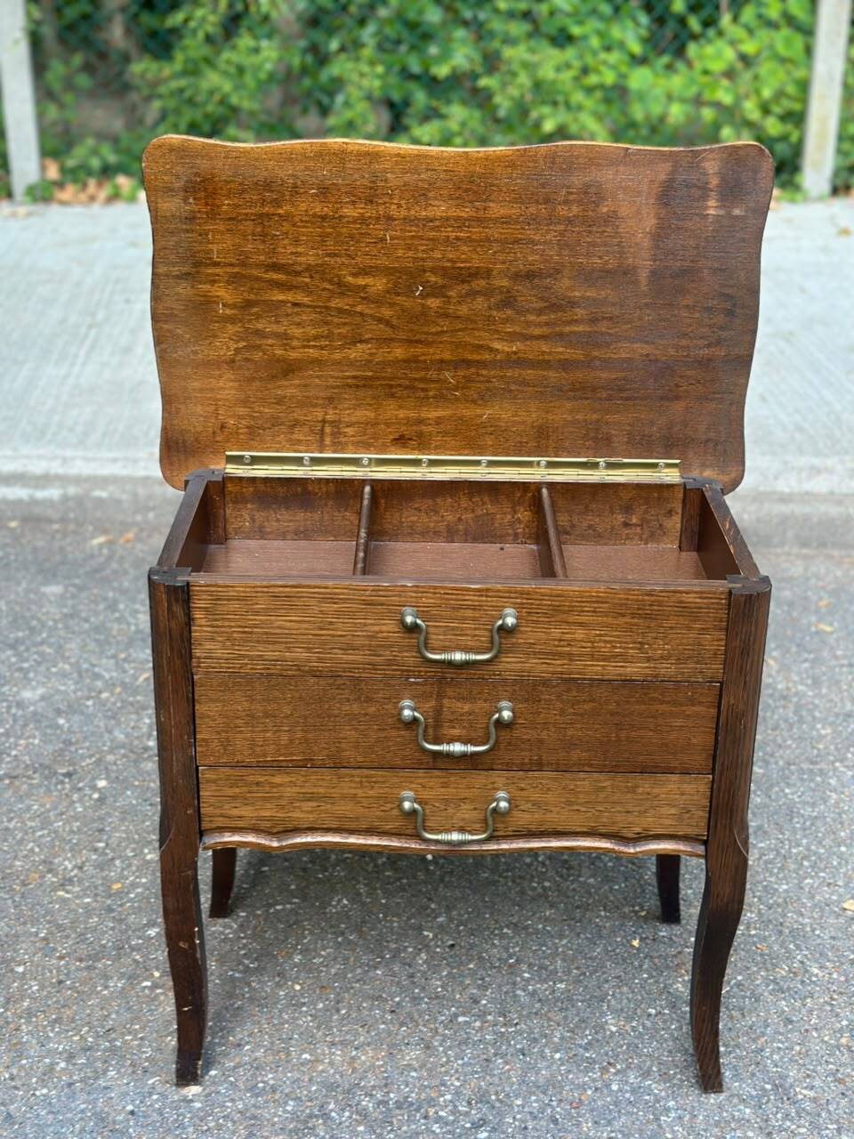 Nightstand - work table - wooden sewing box in Louis XV style 197