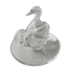 Old crystal ring, swan couple décor, Lalique