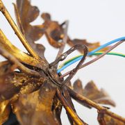 Medium size gilded floral flush mount light, Germany 1960s