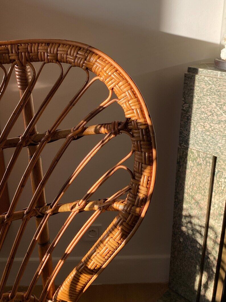 Conte armchair by Biancamano in rattan by Gio Ponti and Lio Carminati, Italy 1960s