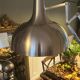 Industrial floor lamp in brushed steel