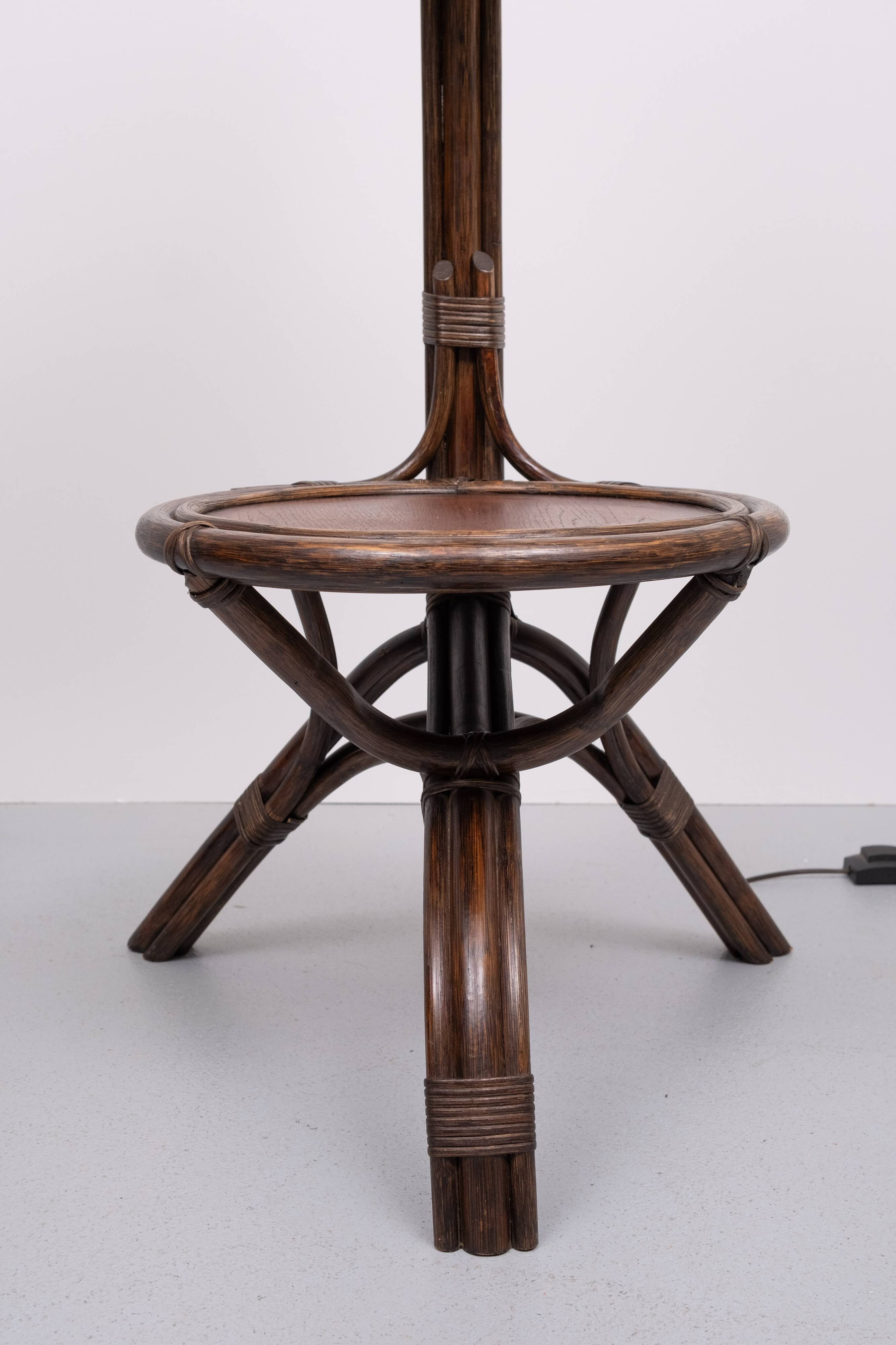 Fantastic Rattan Floor lamp and table 1970s