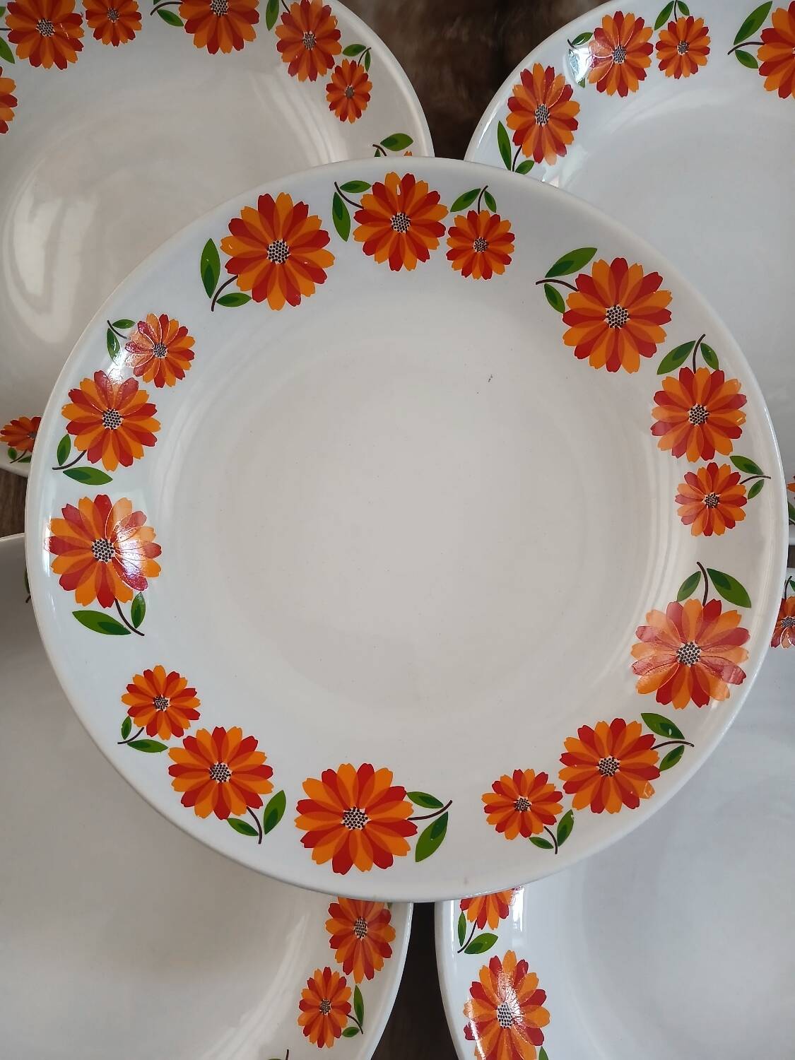 5 vintage deep plates Moulin des Loups