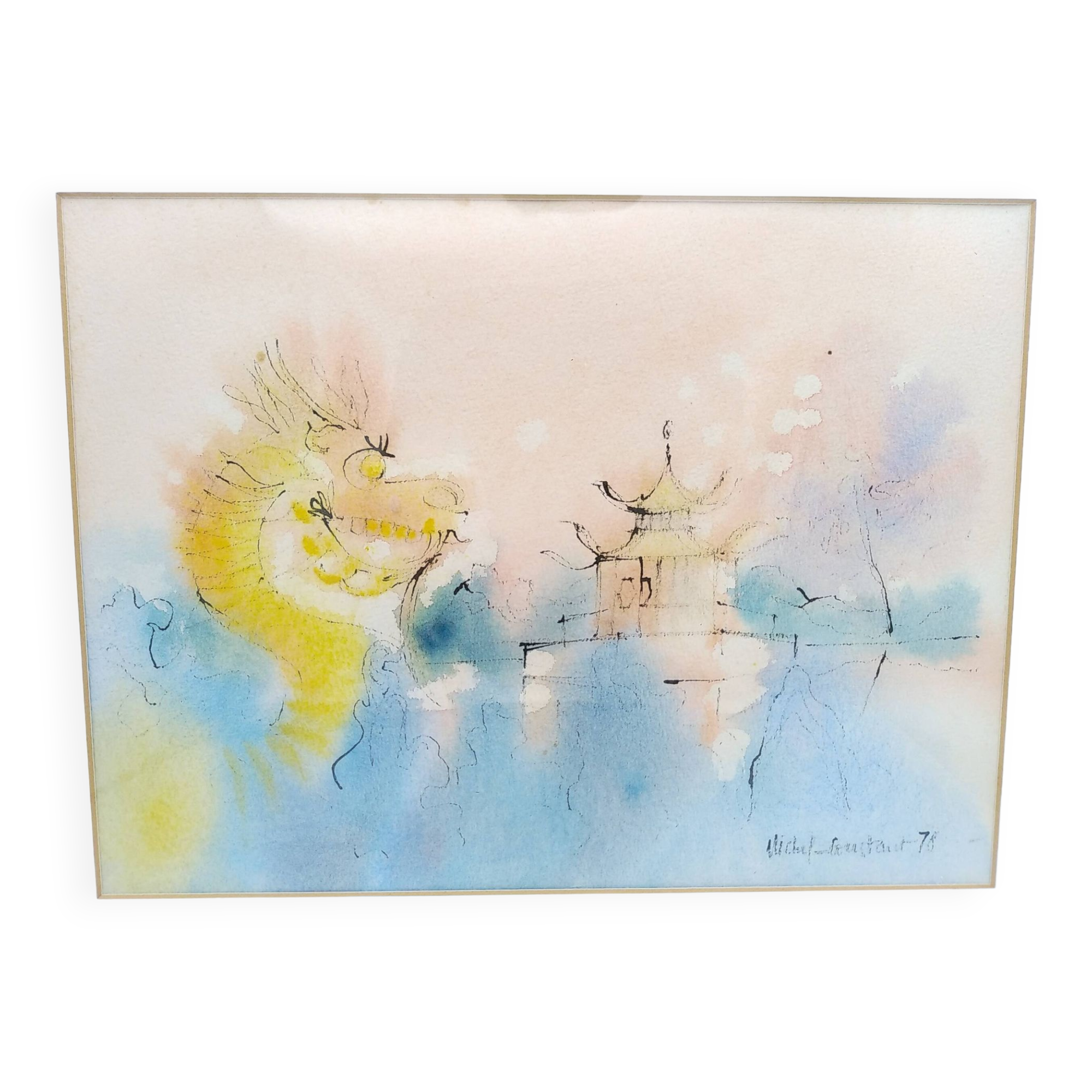 Michel constant. Watercolor on paper.