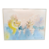 Michel constant . Aquarelle sur papier .