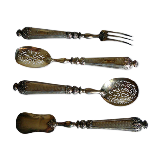 Covered to old chiseled silver hors d'oeuvres