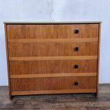 Modernist shoe cabinet 1960 in vintage walnut