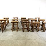 Vintage oak stools, 1970