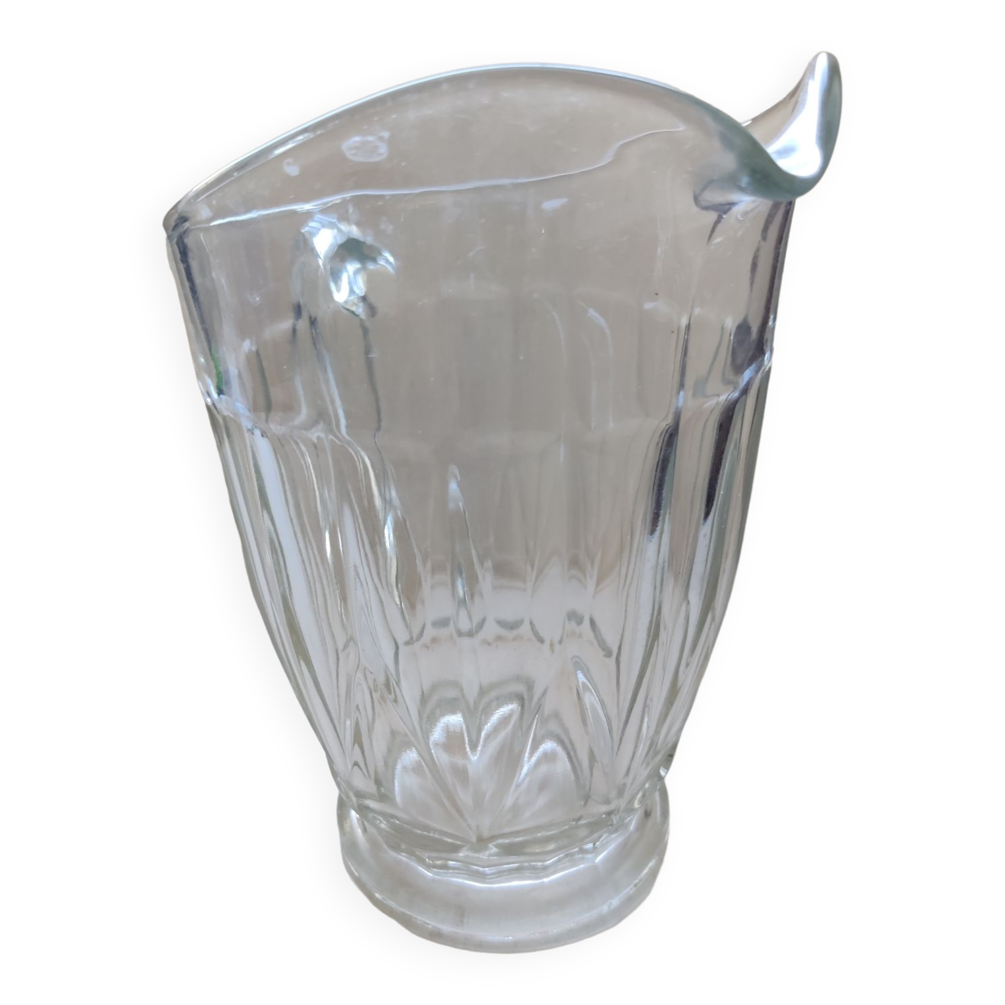 Thick glass carafe pitcher jug 1960