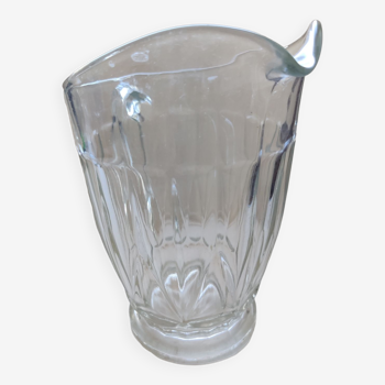 Thick glass pitcher carafe 1960