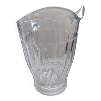 Thick glass carafe pitcher jug 1960