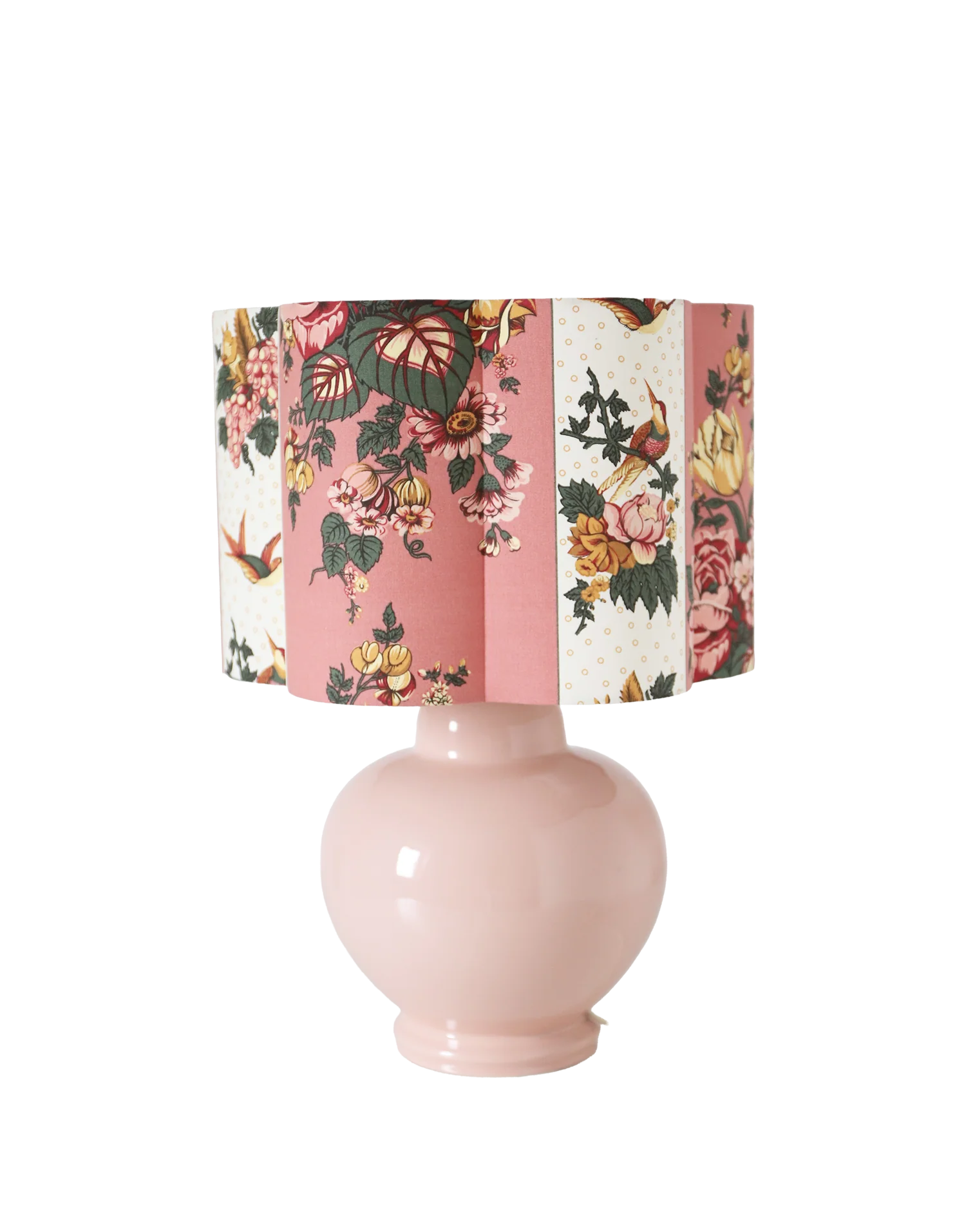 Vintage table lamp in powder pink ceramic – Unique edition