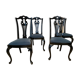 4 black lacquered chairs, 1970s