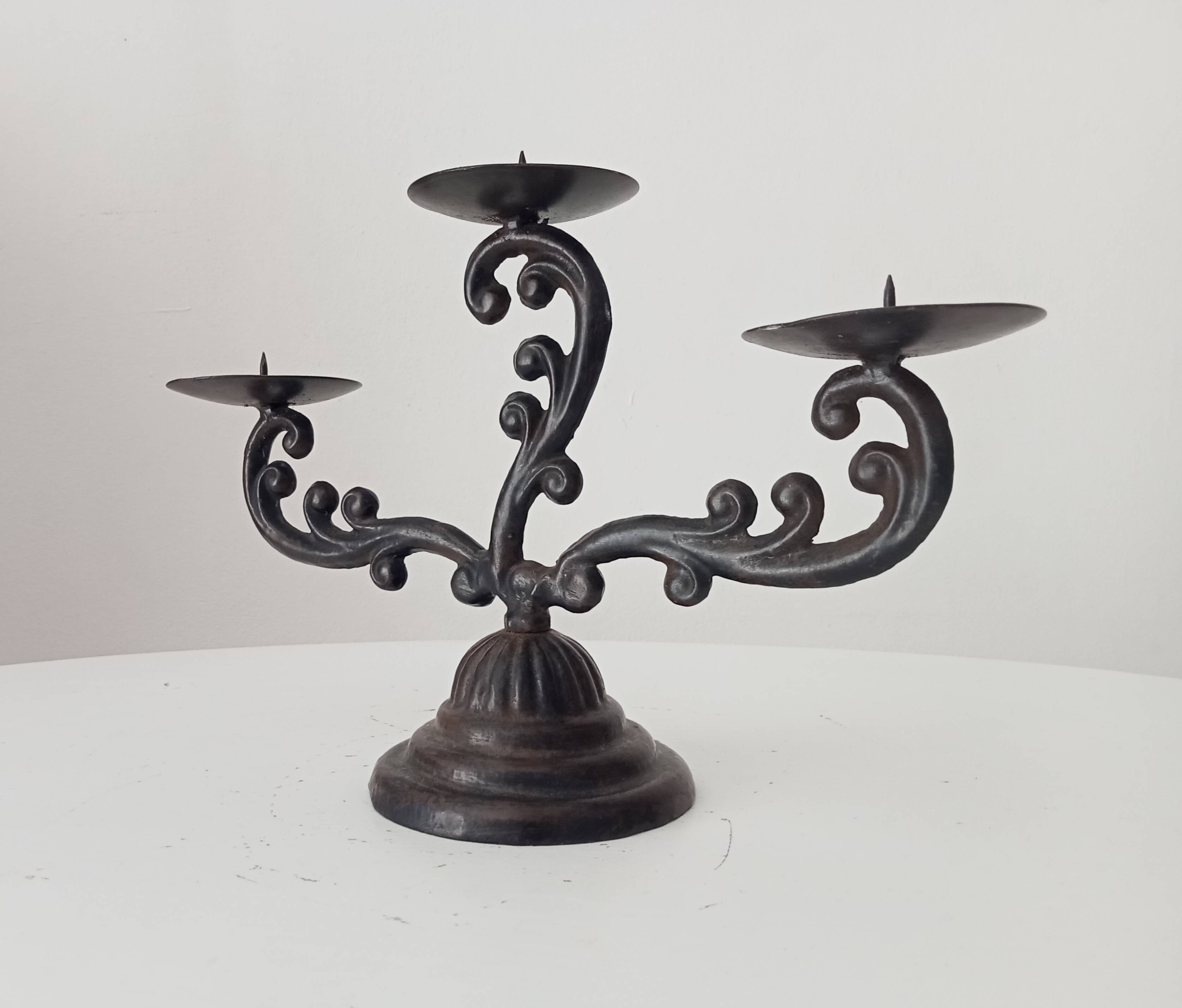 Old enamelled cast iron chandelier