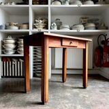 Desk, dark wood table with 1 drawer
