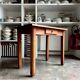Desk, dark wood table with 1 drawer