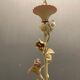 Italian Tole and Ceramic Rose Chandelier