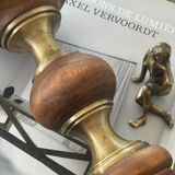 Wood and brass candle holder 1970