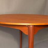 Italian circular teak extendable dining table, 1960s
