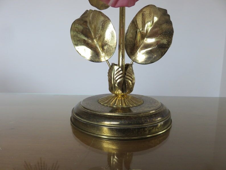 Lamp " flower " in gold metal 70s