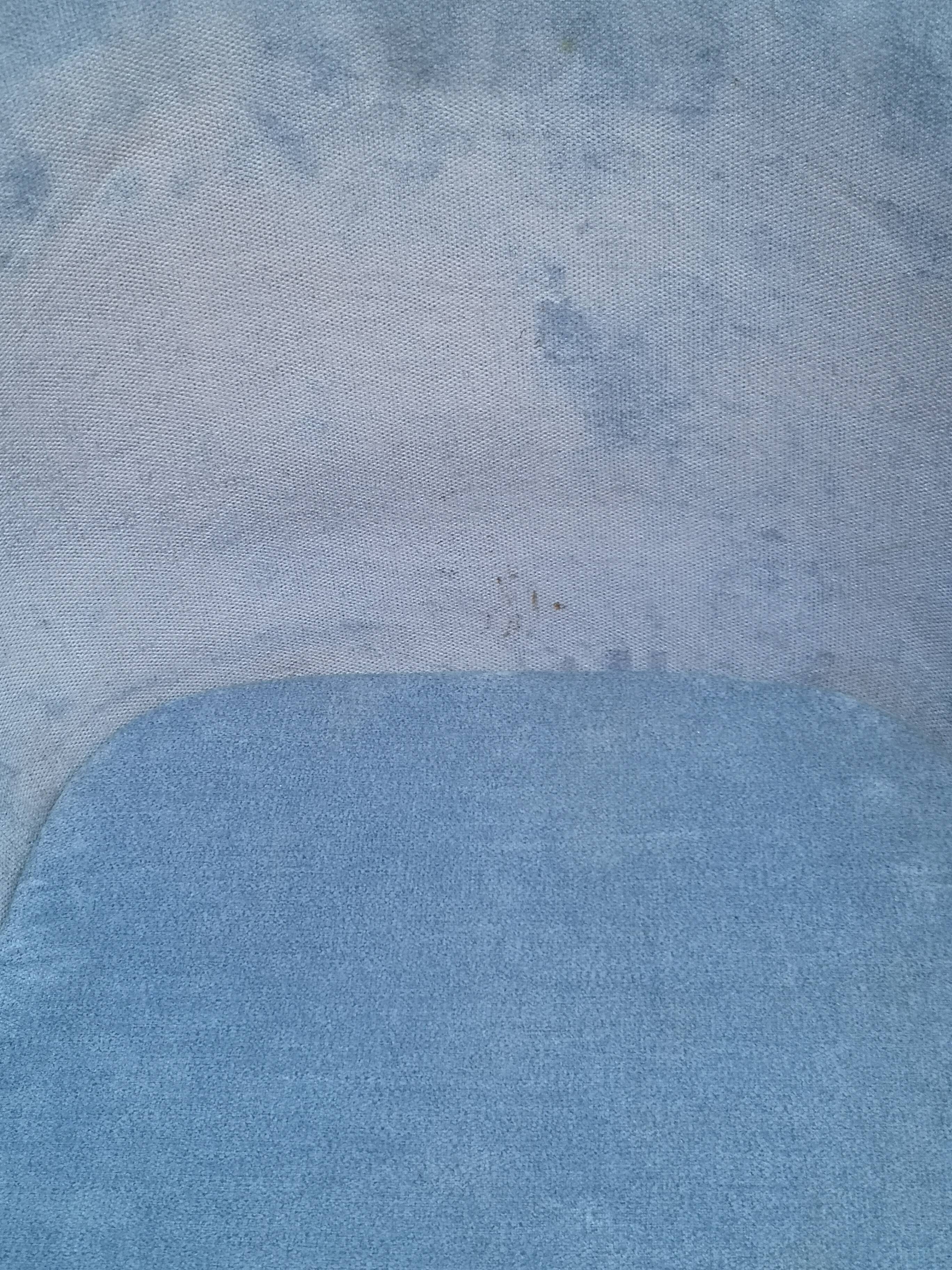 Pair of blue and chrome lounge armchairs design 1970