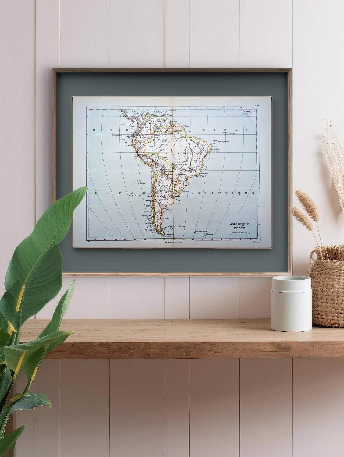 South America, vintage map, 1887, Authentic