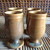 Set of 4 cups glazed ceramic
