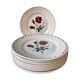 Set of 9 vintage flat plates in Badonviller earthenware