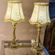 Bronze bedside lamps with gold lampshade and gold gallon 31x14